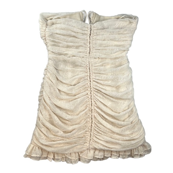 Miou Muse Cream Ruched Halter Dress In Size M - Picture 3 of 4